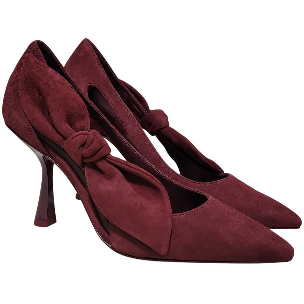 Kate Spade NY Women Bunnie Pump Pointed Toe Bow Heels Size US 7.5B Dark Merlot